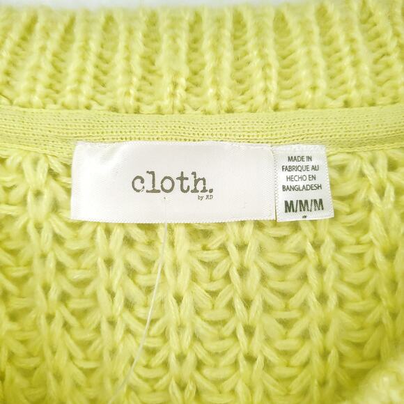 RD Cloth. Relaxed Boxy Cozy Oversized Candy Coated Lime Green Sweater Tunic M - Picture 6 of 16